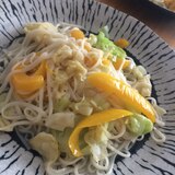 胃に優しい♪稲庭うどんと野菜の白だし炒め